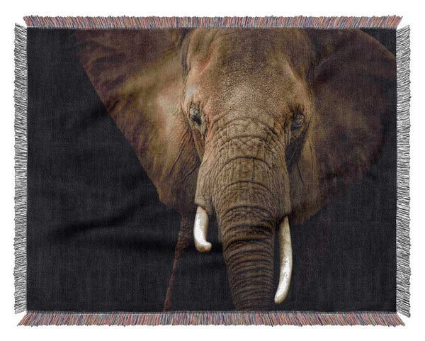 Stunning Elephant Face Woven Blanket