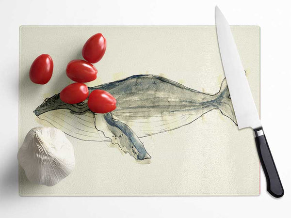 Humpback Whale Glass Chopping Board