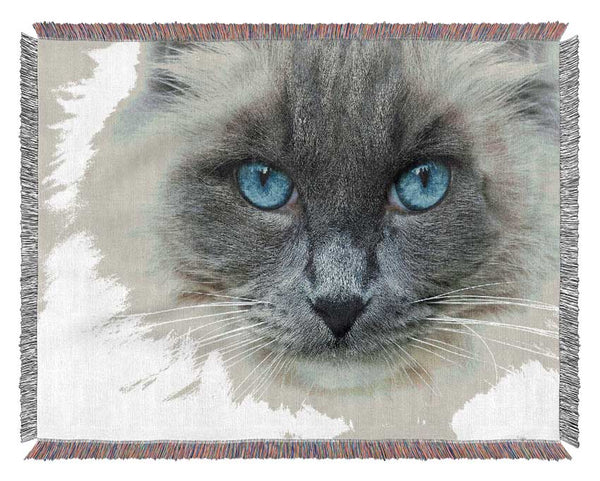 Ragdoll Cat Face Woven Blanket