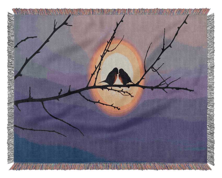 Love Bird Sunset Woven Blanket