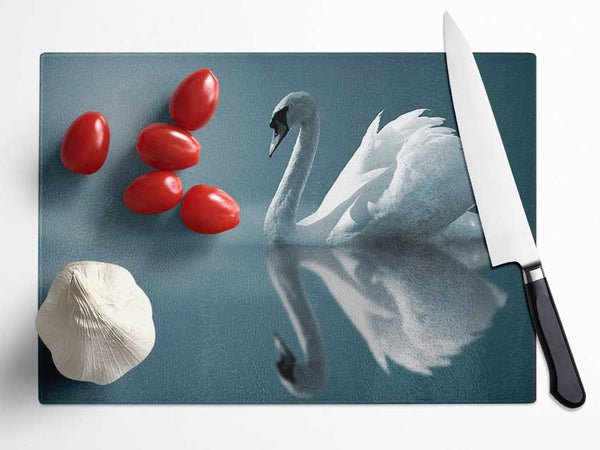 Swan Reflections Glass Chopping Board