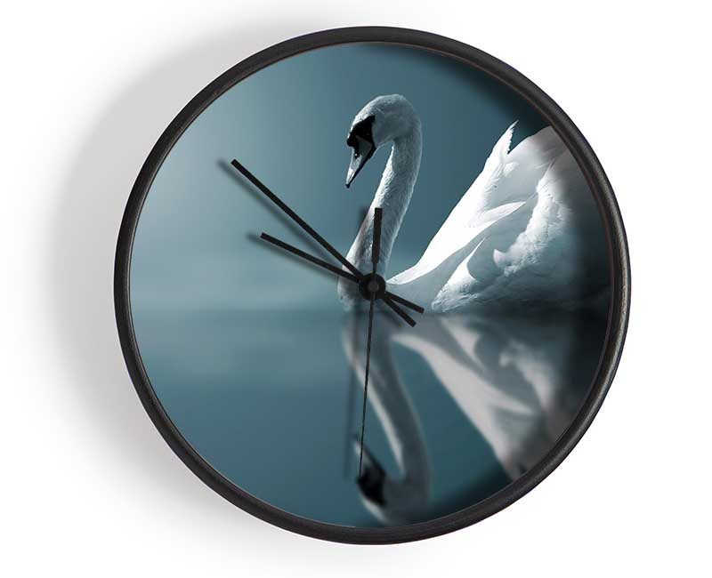 Swan Reflections Clock - Wallart-Direct UK