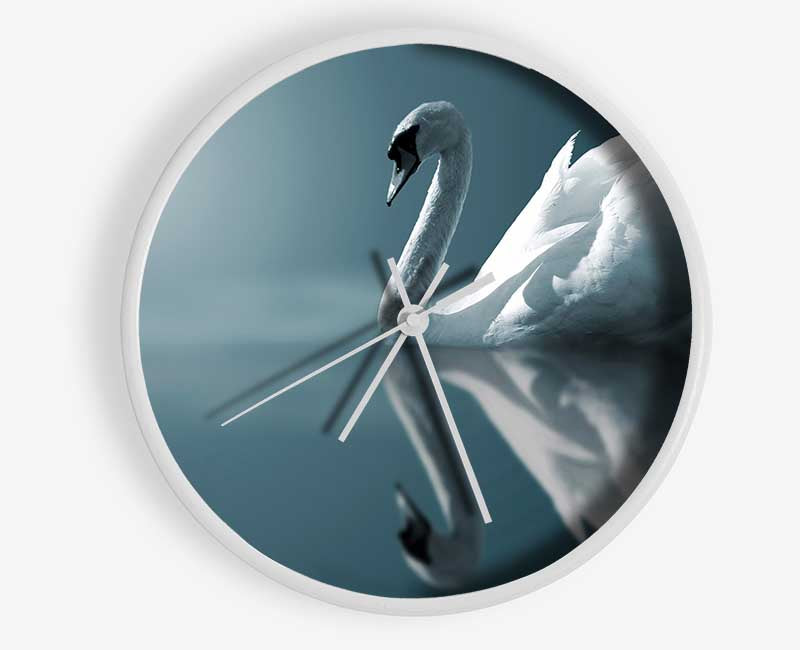 Swan Reflections Clock - Wallart-Direct UK