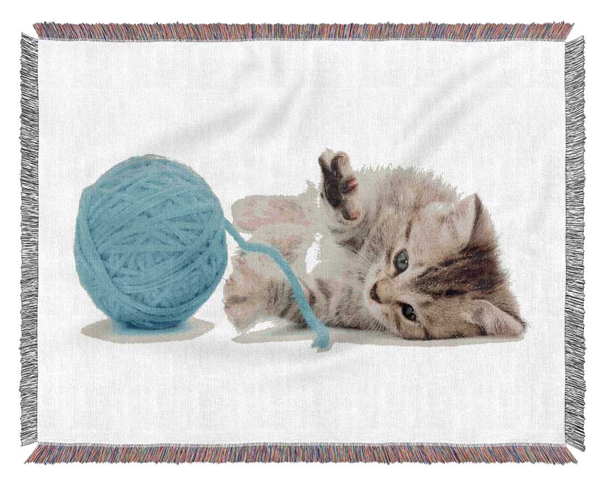 Kitten Cat Fun Woven Blanket