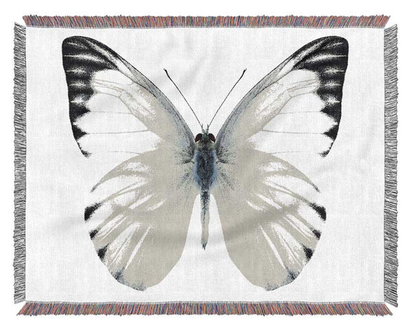 Black Tipped Butterfly Wings Woven Blanket