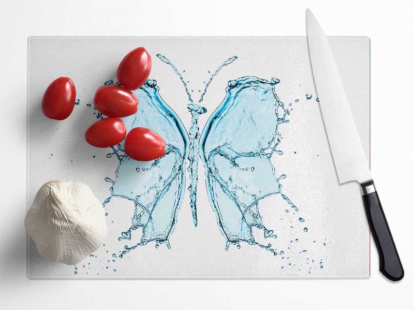 Water Butterfly Glass Chopping Board