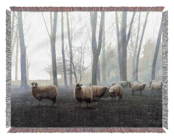 Sheep Forest Woven Blanket