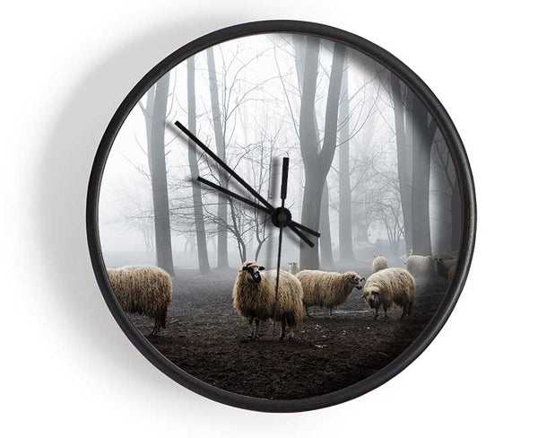 Sheep Forest Clock - Wallart-Direct UK