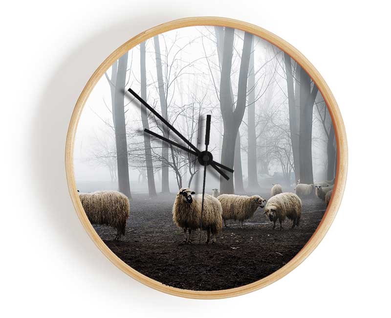 Sheep Forest Clock - Wallart-Direct UK