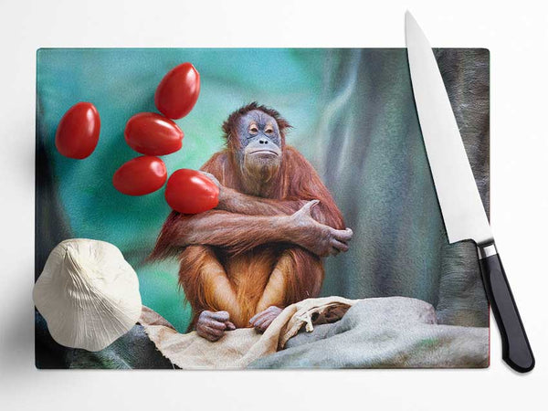 Orangutan Forest Glass Chopping Board