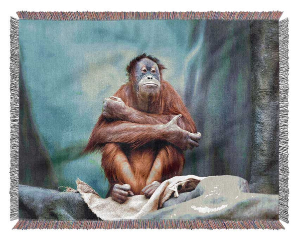 Orangutan Forest Woven Blanket