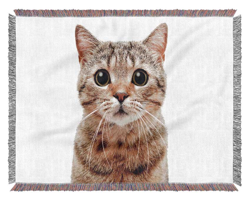 Curious Cat Woven Blanket