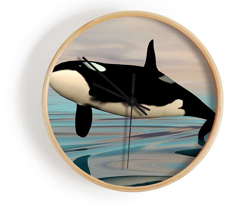 Killer Whale Jump Clock - Wallart-Direct UK