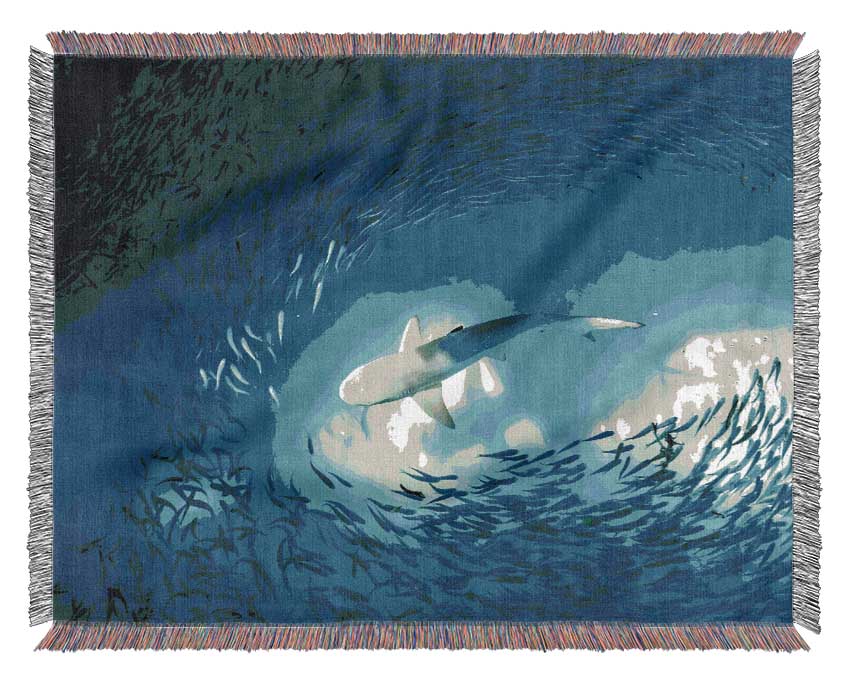 Avoiding the Shark Woven Blanket