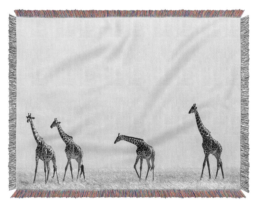 Giraffe Safari LineUp Woven Blanket