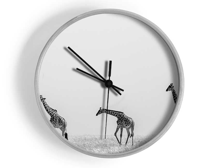 Giraffe Safari LineUp Clock - Wallart-Direct UK