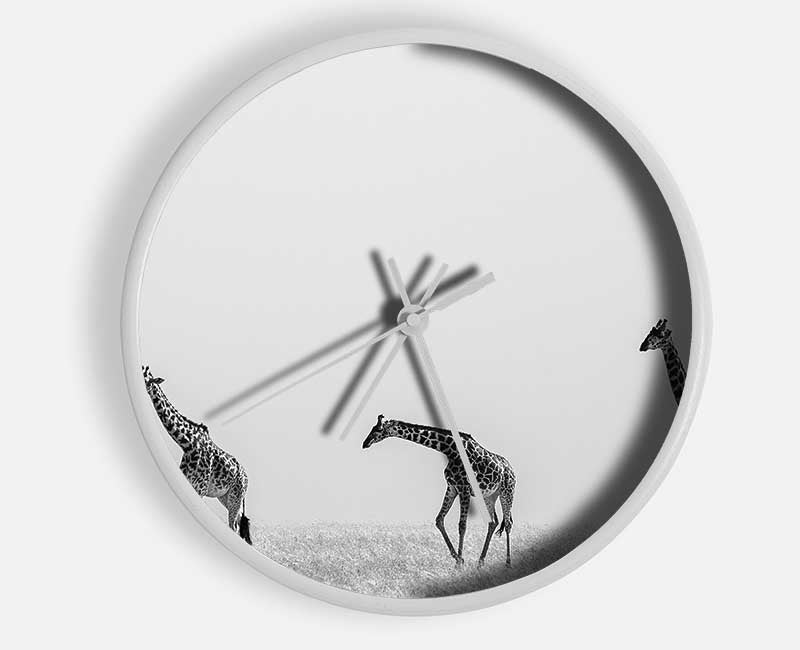 Giraffe Safari LineUp Clock - Wallart-Direct UK