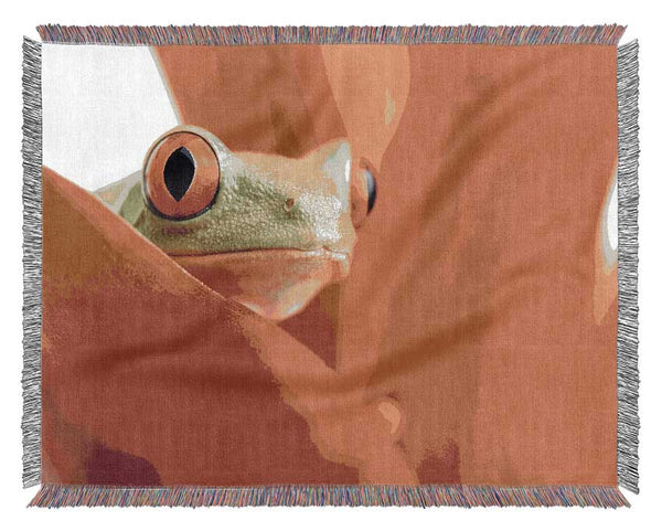 Red Leaf Frog Woven Blanket