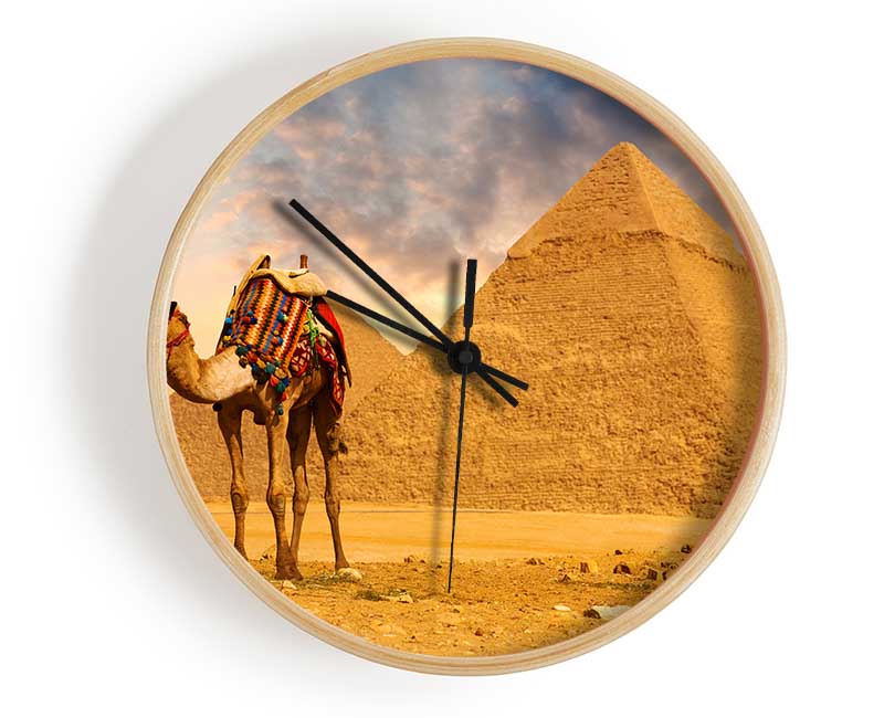 Camel Pyramids Clock - Wallart-Direct UK