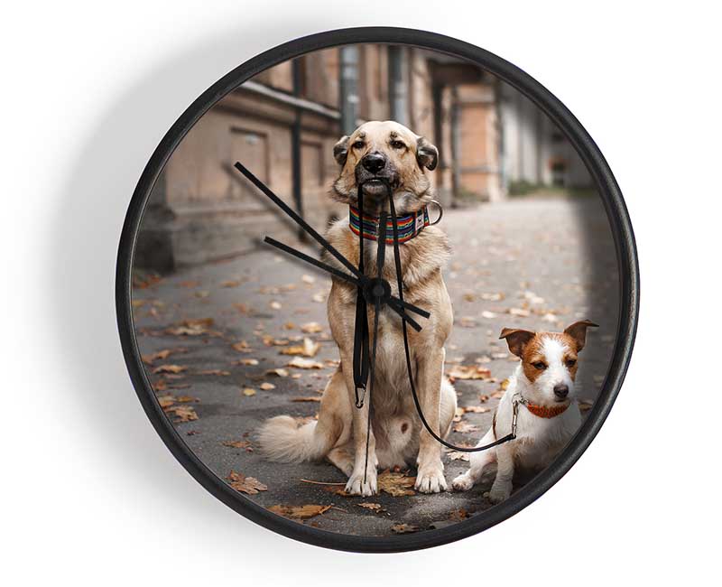 Dog Walking Dog Clock - Wallart-Direct UK