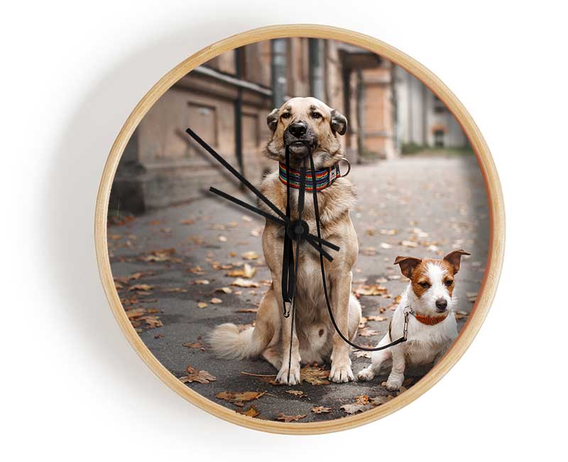 Dog Walking Dog Clock - Wallart-Direct UK