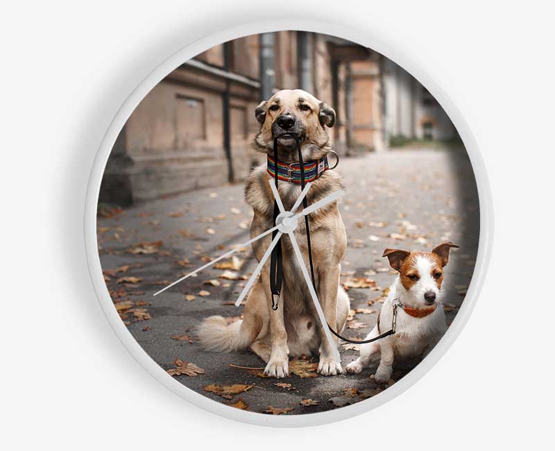 Dog Walking Dog Clock - Wallart-Direct UK