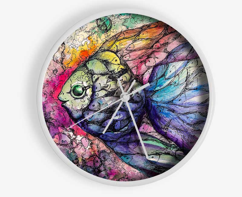 Fish Of Fish Clock - Wallart-Direct UK