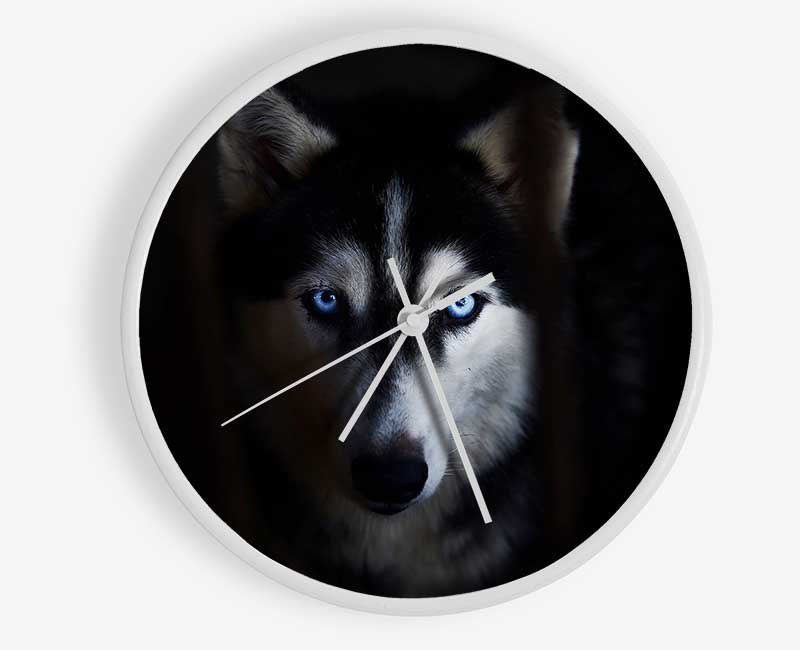 Husky Dog Wolf Face Clock - Wallart-Direct UK