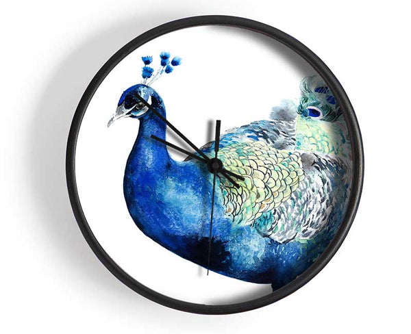 Peacock Blues Clock - Wallart-Direct UK