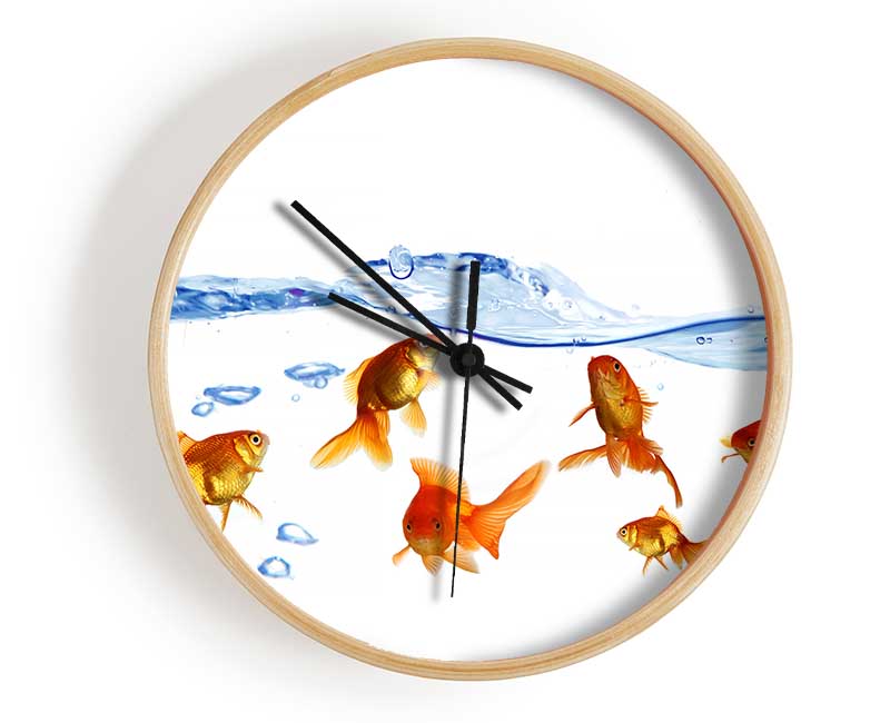 Goldfish Wave Clock - Wallart-Direct UK