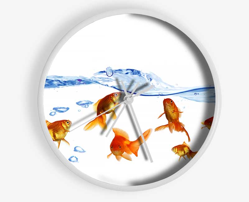 Goldfish Wave Clock - Wallart-Direct UK