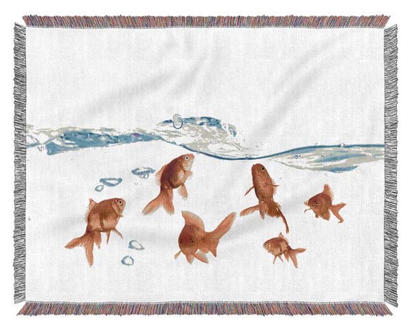 Goldfish Wave Woven Blanket