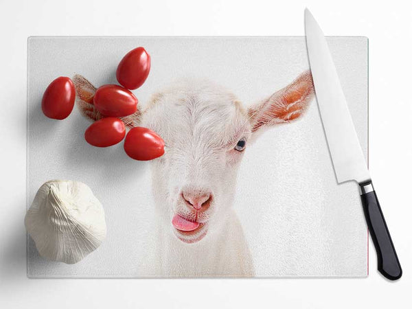 Goating Around Glass Chopping Board