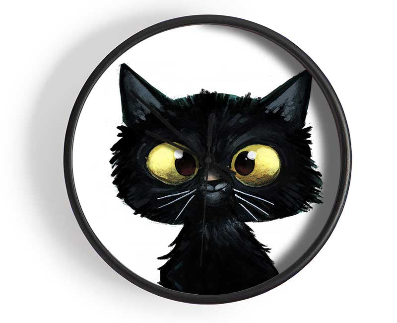 Funny Black Cat Clock - Wallart-Direct UK