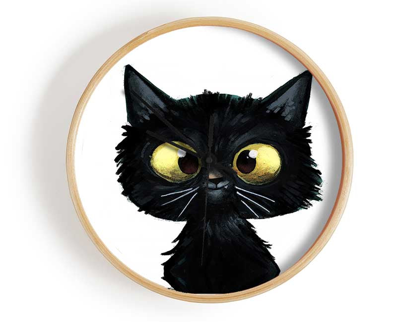 Funny Black Cat Clock - Wallart-Direct UK