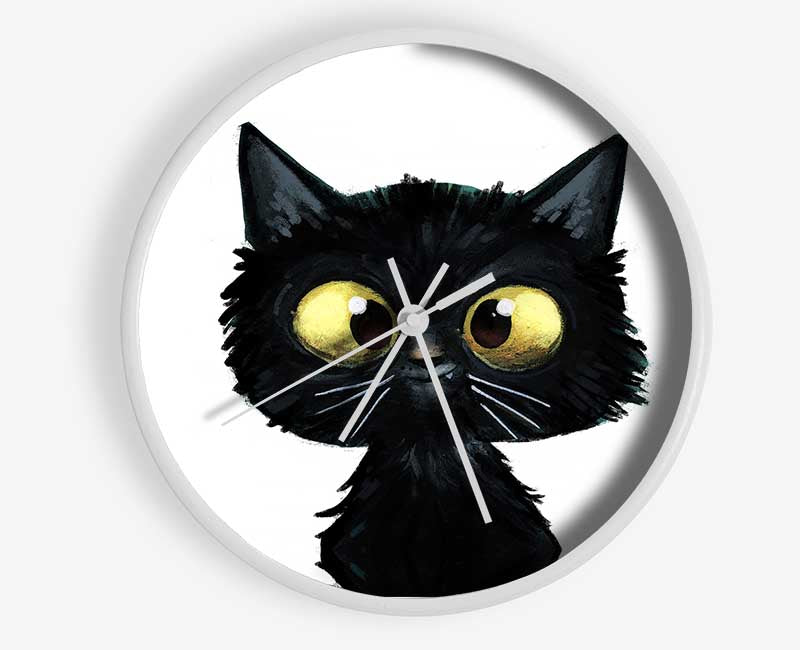 Funny Black Cat Clock - Wallart-Direct UK