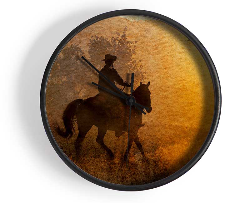 Cowboy Sunset Clock - Wallart-Direct UK