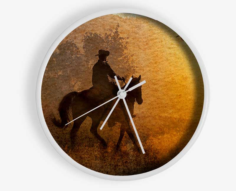 Cowboy Sunset Clock - Wallart-Direct UK