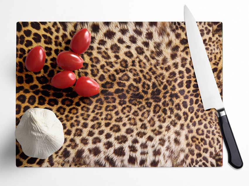 Cheetah Markings Glass Chopping Board