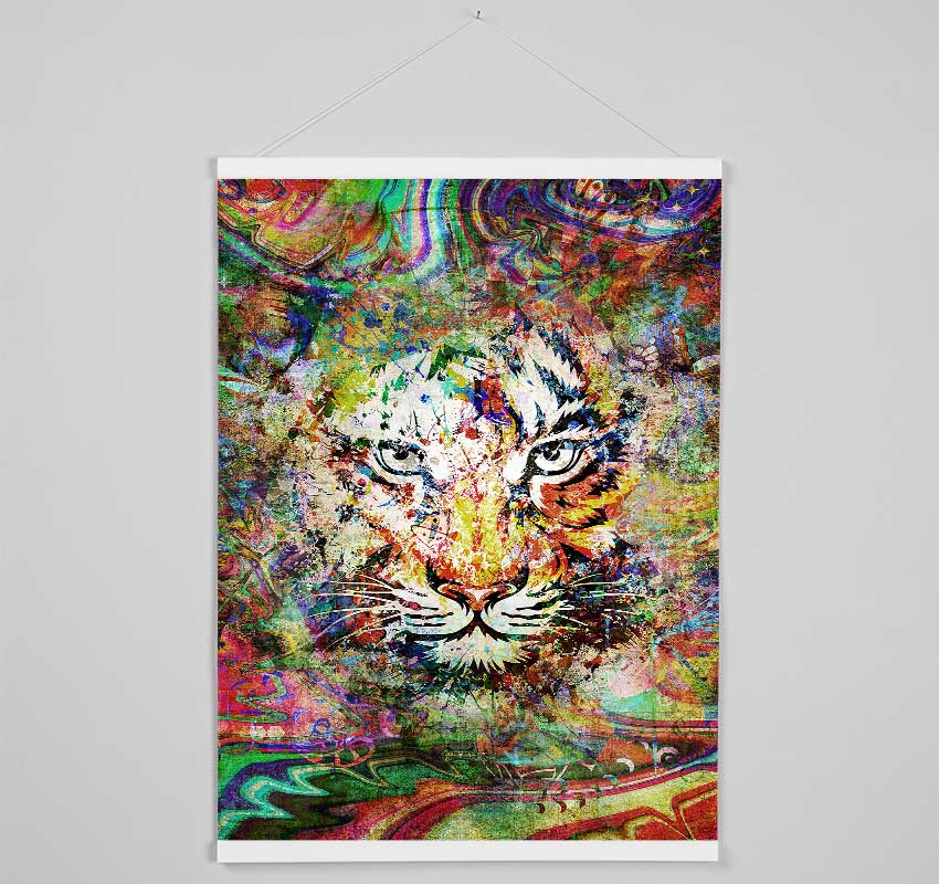 Rainbow Splash Tiger Hanging Poster - Wallart-Direct UK