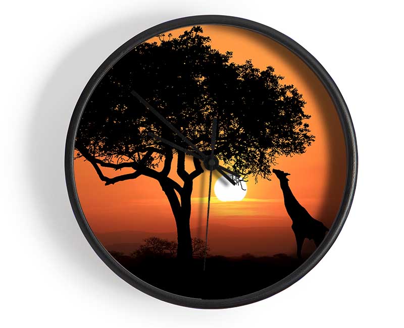 Giraffe Safari Sunset Clock - Wallart-Direct UK