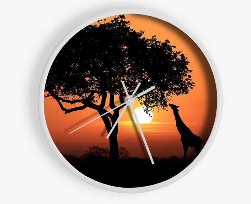 Giraffe Safari Sunset Clock - Wallart-Direct UK