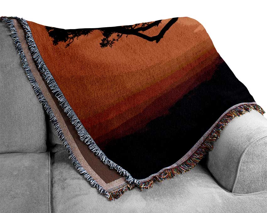 Giraffe Safari Sunset Woven Blanket