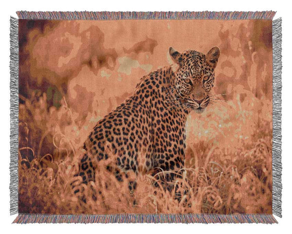 Leopard Sunset Woven Blanket