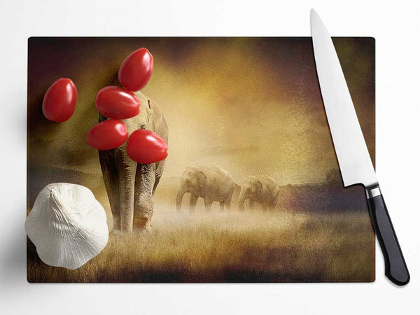 Stunning Elephant Pride Glass Chopping Board