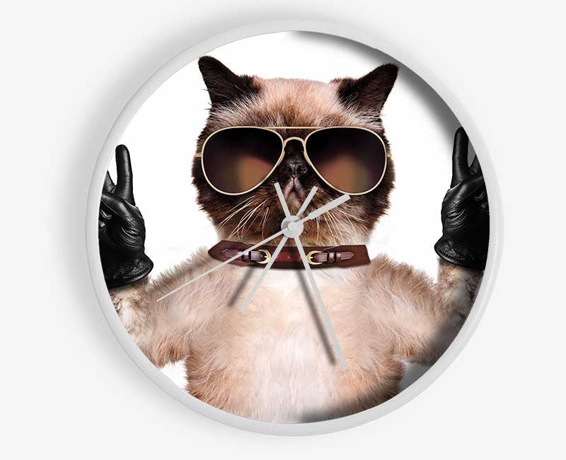 Cat Peace Clock - Wallart-Direct UK