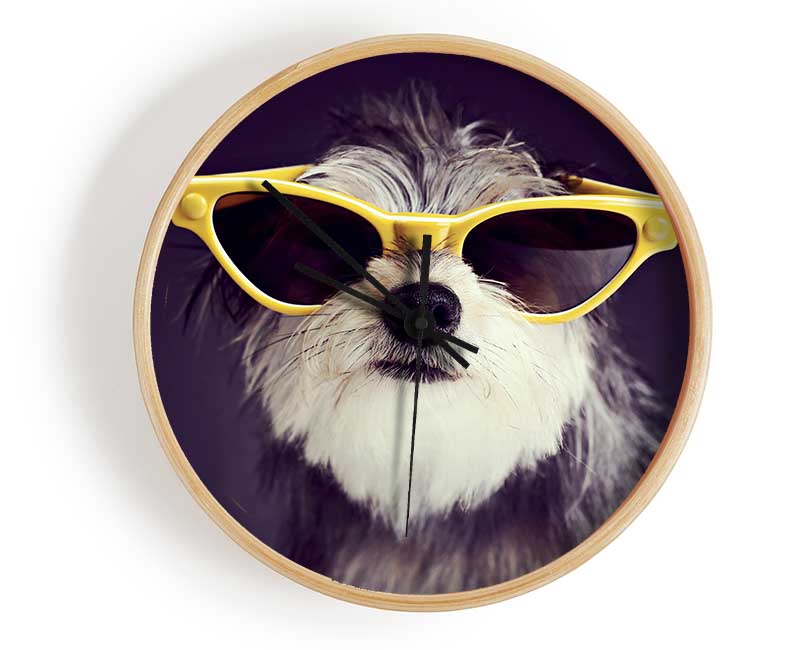 Sunglasses Dog Pooch Clock - Wallart-Direct UK