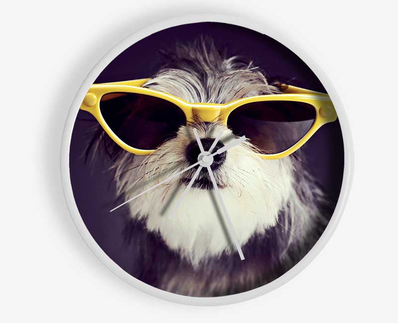 Sunglasses Dog Pooch Clock - Wallart-Direct UK