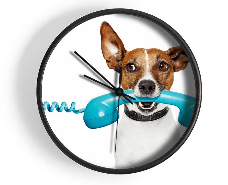 Terrier Dog Phone Call Clock - Wallart-Direct UK