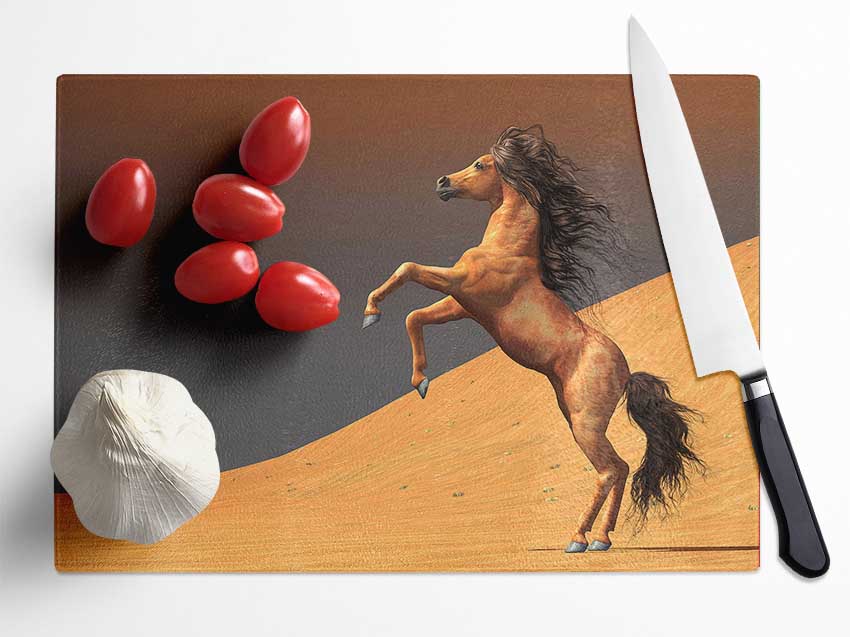 Stunning Horse Desert Glass Chopping Board